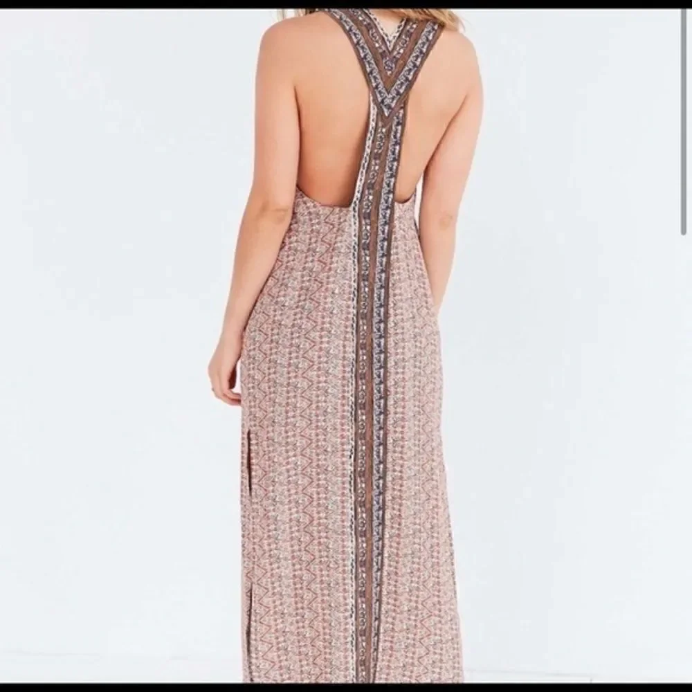 Urban Outfitters | Ecote Boho Tribal Print Sleeveless T Strap Back Maxi Dress M - Picture 4 of 8